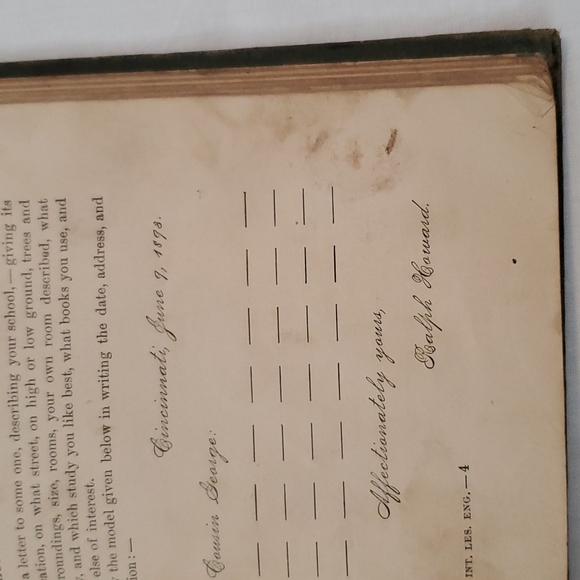 Beautiful OLD Book 1893 "Intermediate Lessons In English Grammar" Hardback 5¼" - Picture 8 of 16